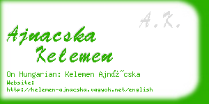ajnacska kelemen business card